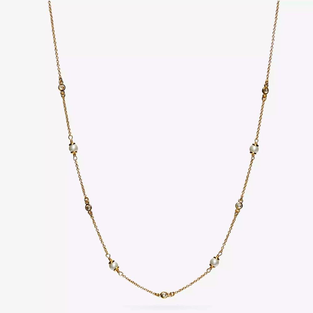 Coach Crystal and Gold Pearl Necklace